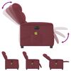 vidaXL Sillón de masaje reclinable eléctrico tela rojo tinto