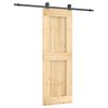 vidaXL Puerta Corredera Natural y negro 70 x 210 cm