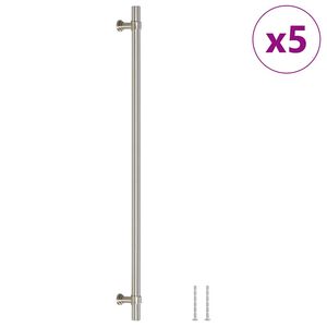 vidaXL Tiradores para armarios 5 uds acero inoxidable plateado 320 mm