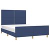 vidaXL Cama sin colch&oacute;n tela azul 140x190 cm