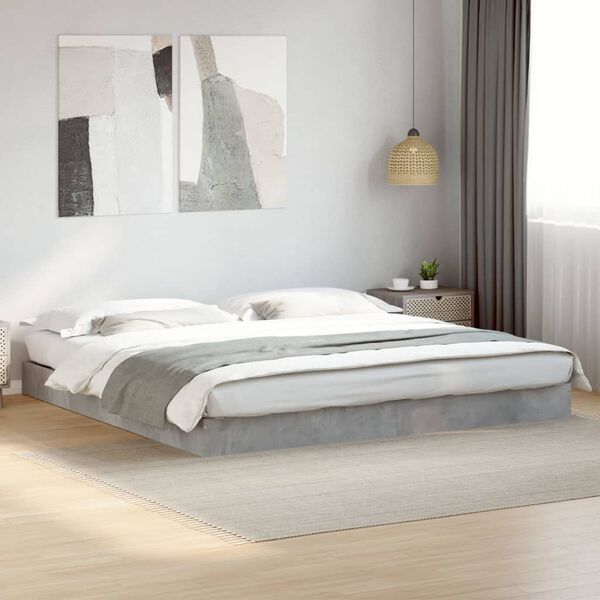 vidaXL Estructura de cama madera de ingenier&iacute;a gris hormig&oacute;n 180x200cm