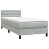 vidaXL Cama box spring con colch&oacute;n terciopelo gris claro 90x220 cm