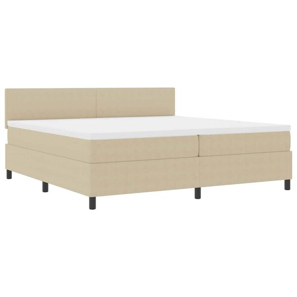 vidaXL Cama Box Spring LED Gris claro y . 200 x 200 cm Tela de Pana