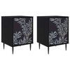 vidaXL Mesa de noche DOKKUM 2 uds. Roble Negro 36 x 33 x 51 cm