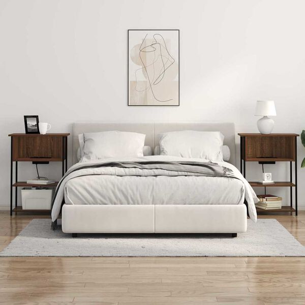 vidaXL Armario de Noche Roble Marr&oacute;n 55 x 31 x 76 cm