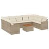 vidaXL Juego de sof&aacute;s jard&iacute;n con cojines beige 10 pzas rat&aacute;n sint&eacute;tico