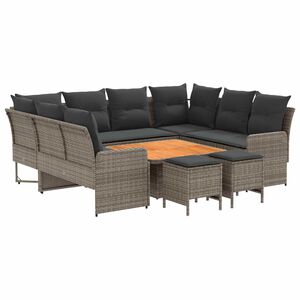 vidaXL Juegos de muebles 8 uds. Gris y Gris Oscuro Rat&aacute;n sint&eacute;tico