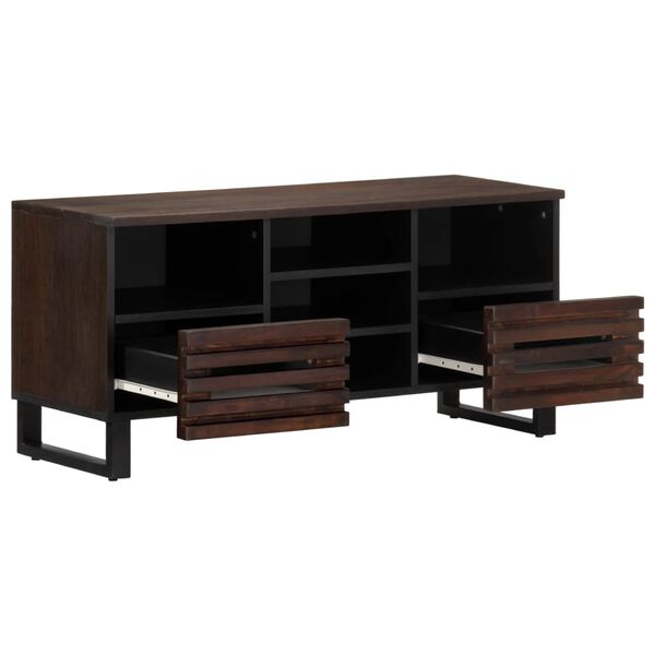 vidaXL Mueble de TV madera maciza mango marr&oacute;n 100x34x46 cm