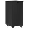 vidaXL Gabinete rodante Negro 34 x 39 x 65,5 cm Madera de Pino Macizo