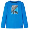 Camiseta infantil de manga larga azul cobalto 92