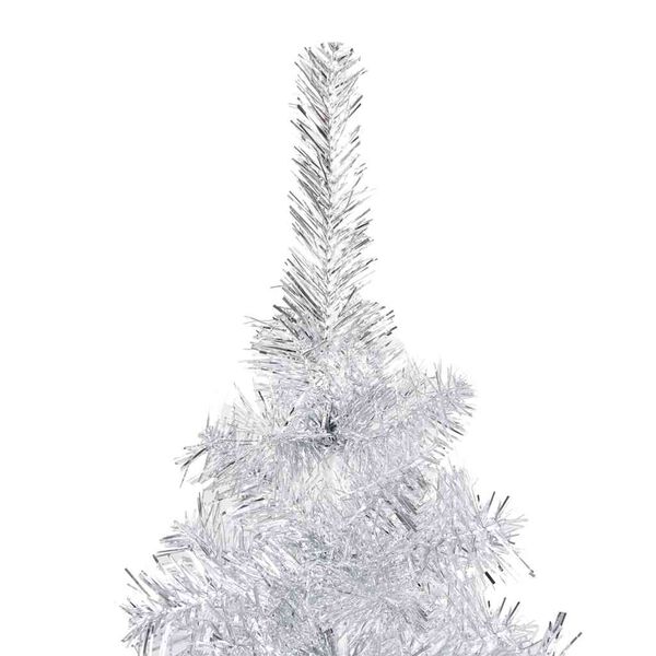 vidaXL &Aacute;rbol de Navidad preiluminado con luces y bolas plateado 150 cm