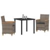 vidaXL Conjunto de Comedor de Jardín 3 pcs Gris ratán sintético