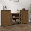 vidaXL Aparadores 2 uds madera maciza de pino marr&oacute;n miel 40x35x80 cm