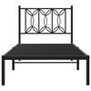 vidaXL Estructura cama sin colchón con cabecero metal negro 90x190 cm
