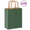 vidaXL Bolsas de papel con asas 250 uds verde 18x8x22 cm