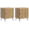 vidaXL Armario de Noche 2 pcs Roble Artesanal 43 x 34,5 x 50 cm