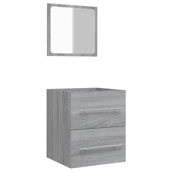 vidaXL Armario de ba&ntilde;o con espejo gris sonoma 41x38,5x48 cm