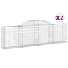 vidaXL Cestas de gaviones 2 uds forma de arco hierro 300x30x80/100 cm