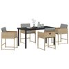 vidaXL Conjunto de Comedor de Jard&iacute;n 5 pcs Beige rat&aacute;n sint&eacute;tico
