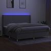 vidaXL Cama box spring con colch&oacute;n tela y LED gris claro 200x200 cm