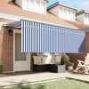 vidaXL Toldo Retr&aacute;ctil Rayado Azul y blanco 350 x 200 cm Tela y metal