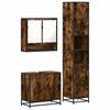 vidaXL Set de muebles ba&ntilde;o 3 pzas madera contrachapada roble ahumado