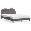 vidaXL Cama Viana con colchón cuero sintético gris 140x200 cm