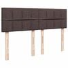 vidaXL Cama box spring con colch&oacute;n tela marr&oacute;n oscuro 140x190 cm