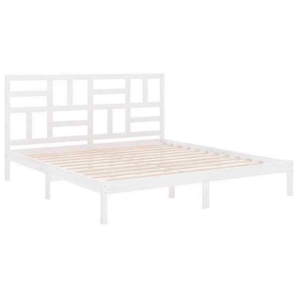 vidaXL Estructura de cama sin colchón madera maciza blanco 180x200 cm