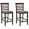 vidaXL Taburetes de barra de cocina 2 unidades tela marr&oacute;n