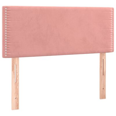 vidaXL Cama box spring con colchón y LED terciopelo rosa 120x190 cm