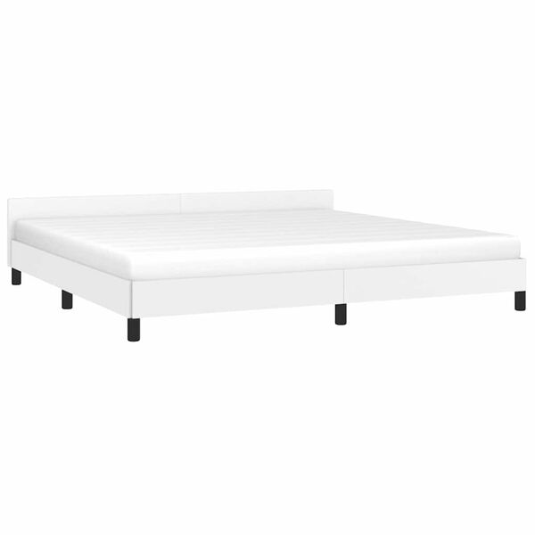 vidaXL Estructura de cama con cabecero sin colch&oacute;n blanco 200x200 cm