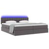 vidaXL Cama con almacenamiento y LED con LED Gris Claro 200 x 200 cm