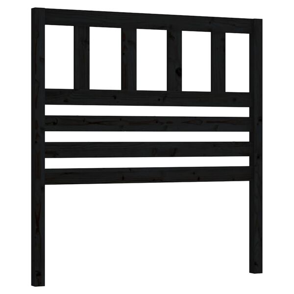 vidaXL Cabecero de cama madera maciza de pino negro 96x4x100 cm
