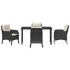 vidaXL Conjunto de Comedor de Jard&iacute;n 5 pcs Negro rat&aacute;n sint&eacute;tico
