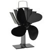 vidaXL Ventilador de estufa accionado por calor 4 aspas negro