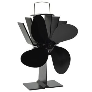 vidaXL Ventilador de estufa accionado por calor 4 aspas negro