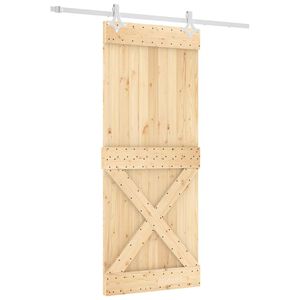 vidaXL Puerta Corredera Natural y Blanco 85 x 210 cm