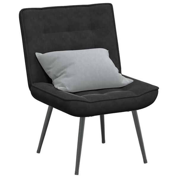 vidaXL Sill&oacute;n de relax terciopelo negro 64x74x84 cm