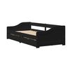 vidaXL Div&aacute;n con 2 cajones sin colch&oacute;n IRUN negro 90x200 cm