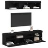 vidaXL Unidades de TV de Pared con LED con LED 5 pcs Roble Negro