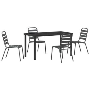 vidaXL Conjunto de Comedor de Jard&iacute;n 5 pcs Antracita