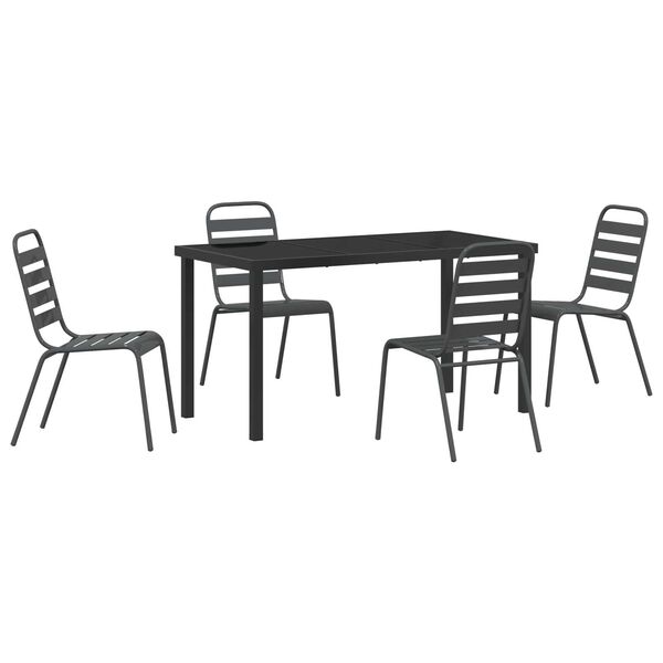 vidaXL Conjunto de Comedor de Jard&iacute;n 5 pcs Antracita