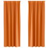 vidaXL Cortinas Opacas con Anillas 2 uds. Naranja Brillante Poli&eacute;ster