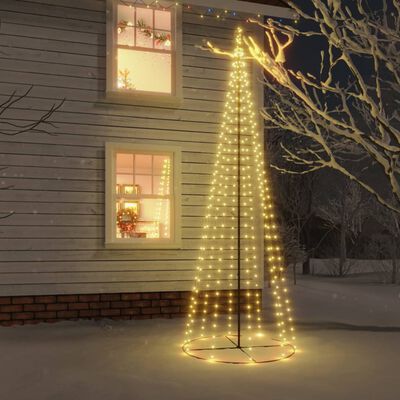 vidaXL Árbol de Navidad cónico 310 LED blanco cálido 100x300 cm