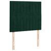 vidaXL Cama box spring colch&oacute;n y LED terciopelo verde oscuro 120x190cm