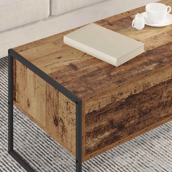 vidaXL Mesa de Caf&eacute; Madera Vieja 100 x 46 x 40 cm Madera contrachapada