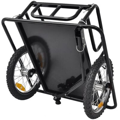 vidaXL Remolque de carga para bicicletas negro 50 kg