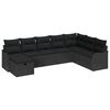 vidaXL Conjunto de sof&aacute; de jard&iacute;n 8 uds. Negro rat&aacute;n sint&eacute;tico