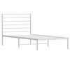 vidaXL Estructura cama sin colch&oacute;n con cabecero metal blanco 90x200 cm